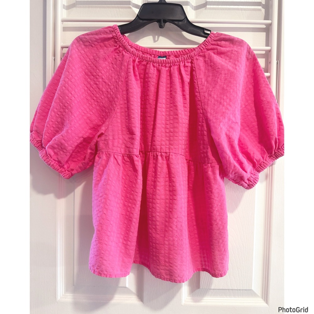 Old Navy Pink Babydoll Top Shirt Indie Y2K Cotton Women Small